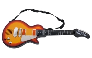 Elektrinė gitara vaikams 3+ raudona + ausinės su mikrofonu + šviesos garsai
