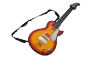 Elektrinė gitara vaikams 3+ raudona + ausinės su mikrofonu + šviesos garsai
