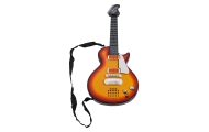 Elektrinė gitara vaikams 3+ raudona + ausinės su mikrofonu + šviesos garsai