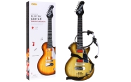 Elektryczna Gitara dla dzieci 3+ imitacja drewna + Słuchawki z mikrofonem + Dźwięki Światła