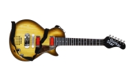 Elektrinė gitara vaikams 3+ medžio imitacija + ausinės su mikrofonu + šviesos garsai