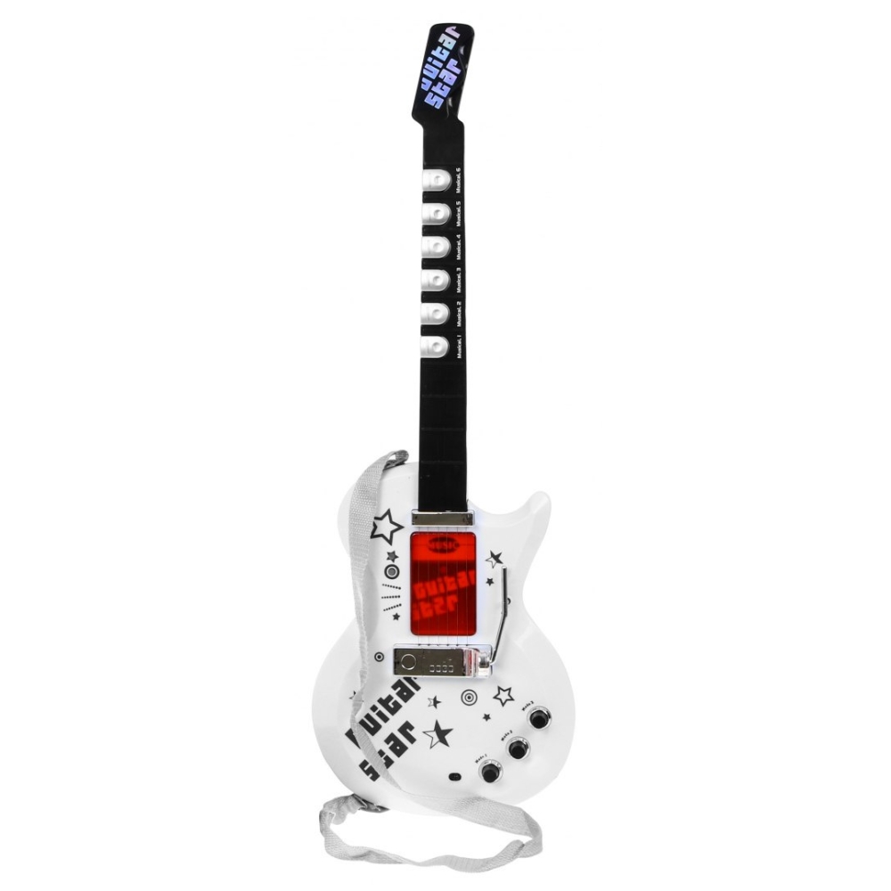 Elektrinė gitara + mikrofonas vaikams 6+ Muzikinis instrumentas Garsai + šviesos-Žaislai, Muzikiniai-e-vaikas