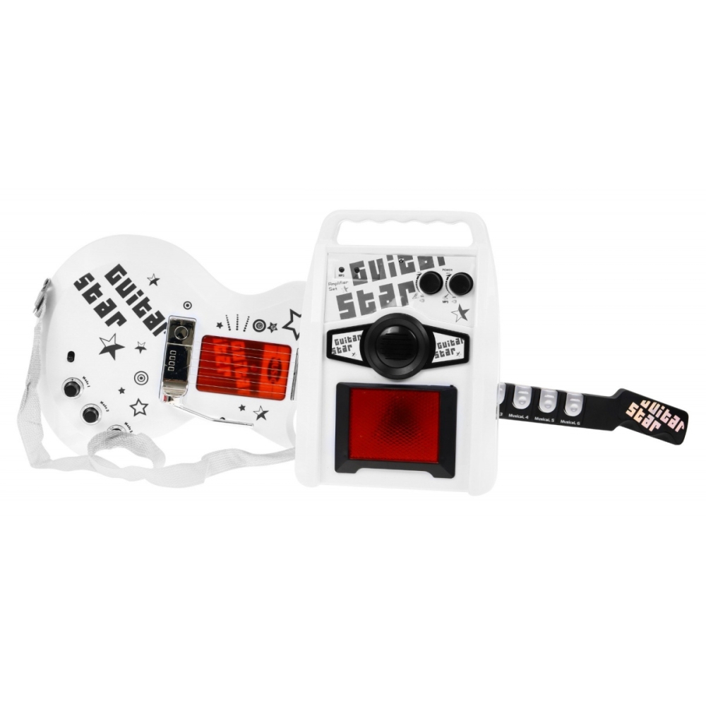 Muzikinis rinkinys vaikams nuo 6 metų: elektrinė gitara + stiprintuvas + mikrofonas-Žaislai, Muzikiniai-e-vaikas