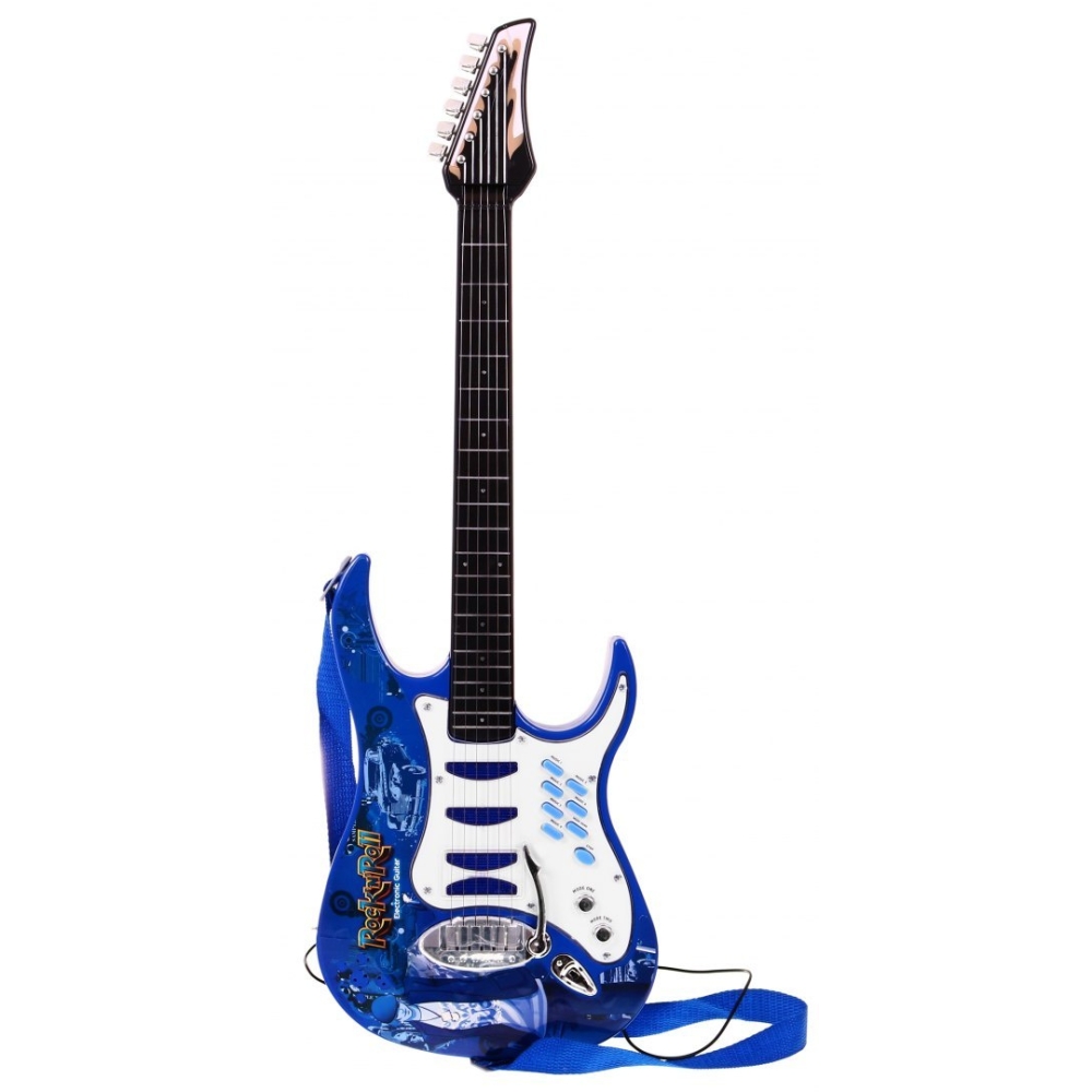 Gitara su priedais vaikams nuo 6 metų Mėlynas muzikos rinkinys: stiprintuvas + mikrofonas-Žaislai, Muzikiniai-e-vaikas