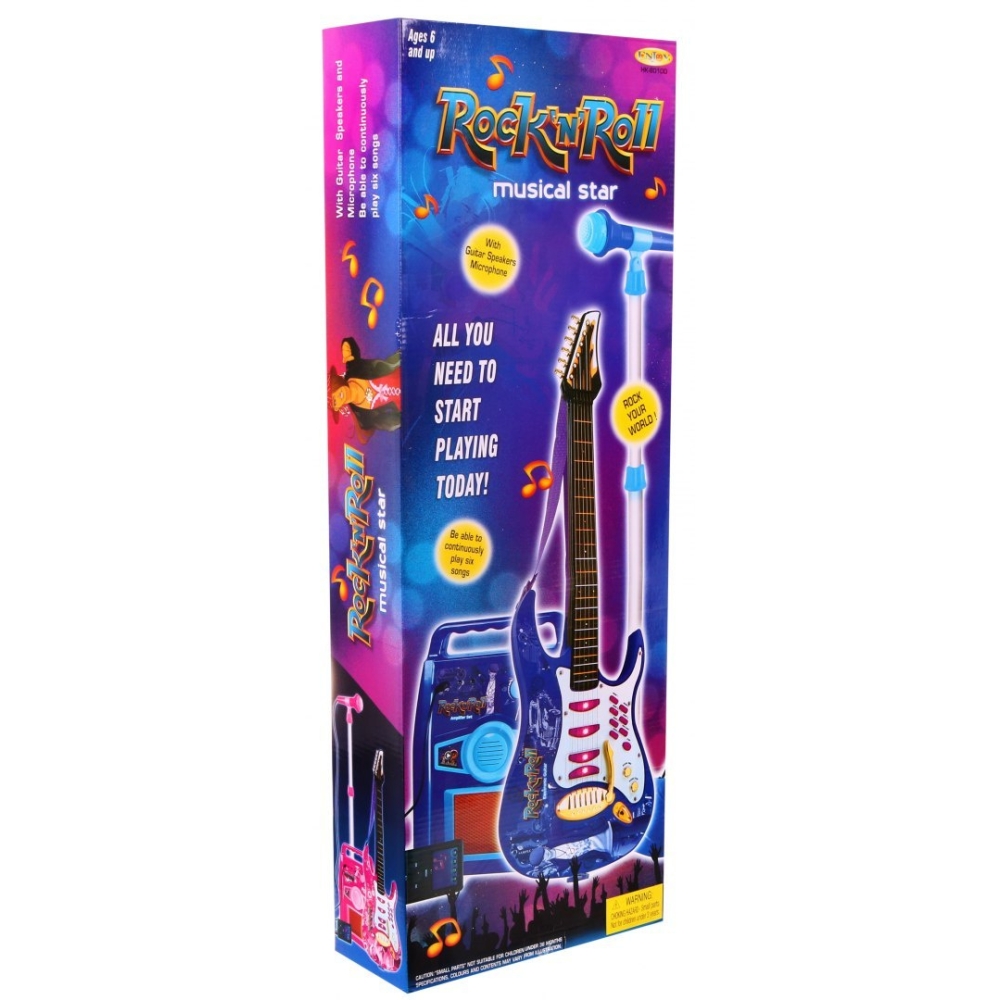 Gitara su priedais vaikams nuo 6 metų. Rožinis muzikos rinkinys: stiprintuvas + mikrofonas-Žaislai, Muzikiniai-e-vaikas