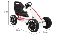 Gokart ABARTH na pedały dla dzieci Biały + Koła EVA + Hamulec ręczny + Wolny bieg