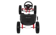 Gokart ABARTH na pedały dla dzieci Biały + Koła EVA + Hamulec ręczny + Wolny bieg