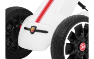 ABARTH pedalinis kartingas vaikams Baltas + EVA ratai + Rankinis stabdis + Laisvasis ratas-Judėjimui, Minami kartingai-e-vaikas