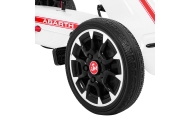 Gokart ABARTH na pedały dla dzieci Biały + Koła EVA + Hamulec ręczny + Wolny bieg