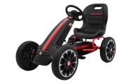 ABARTH pedalinis kartingas vaikams Juodas + EVA ratai + Rankinis stabdis + Laisvasis ratas-Judėjimui, Minami kartingai-e-vaikas