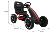 ABARTH pedalinis kartingas vaikams Juodas + EVA ratai + Rankinis stabdis + Laisvasis ratas-Judėjimui, Minami kartingai-e-vaikas