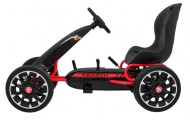 ABARTH pedalinis kartingas vaikams Juodas + EVA ratai + Rankinis stabdis + Laisvasis ratas-Judėjimui, Minami kartingai-e-vaikas