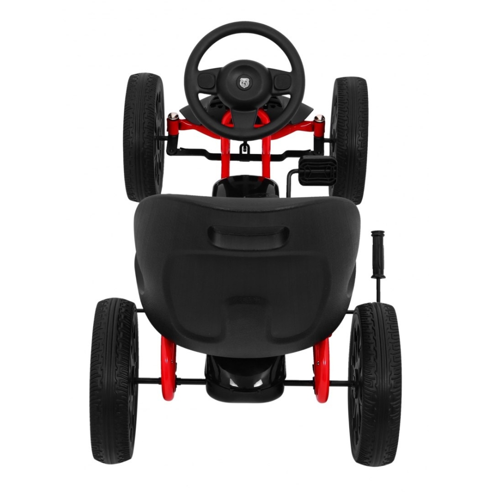 ABARTH pedalinis kartingas vaikams Juodas + EVA ratai + Rankinis stabdis + Laisvasis ratas-Judėjimui, Minami kartingai-e-vaikas