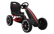 ABARTH pedalinis kartingas vaikams Juodas + EVA ratai + Rankinis stabdis + Laisvasis ratas-Judėjimui, Minami kartingai-e-vaikas