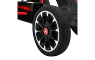 ABARTH pedalinis kartingas vaikams Juodas + EVA ratai + Rankinis stabdis + Laisvasis ratas-Judėjimui, Minami kartingai-e-vaikas