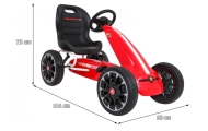 Gokart ABARTH na pedały dla dzieci Czerwony + Koła EVA + Hamulec ręczny + Wolny bieg