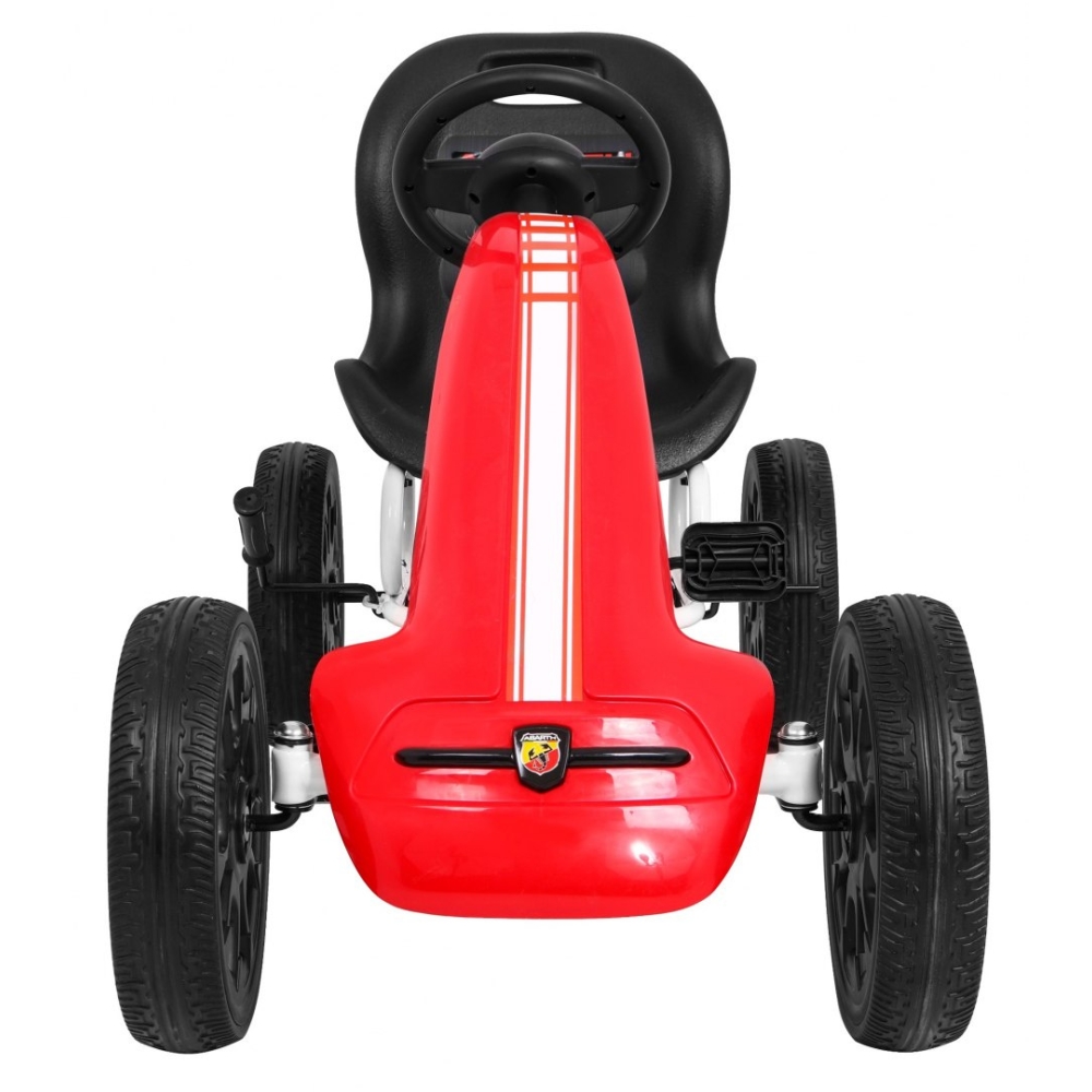 ABARTH pedalinis kartingas vaikams Raudonas + EVA ratai + Rankinis stabdis + Laisvasis ratas-Judėjimui, Minami kartingai-e-vaika