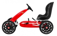 Gokart ABARTH na pedały dla dzieci Czerwony + Koła EVA + Hamulec ręczny + Wolny bieg