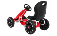Gokart ABARTH na pedały dla dzieci Czerwony + Koła EVA + Hamulec ręczny + Wolny bieg