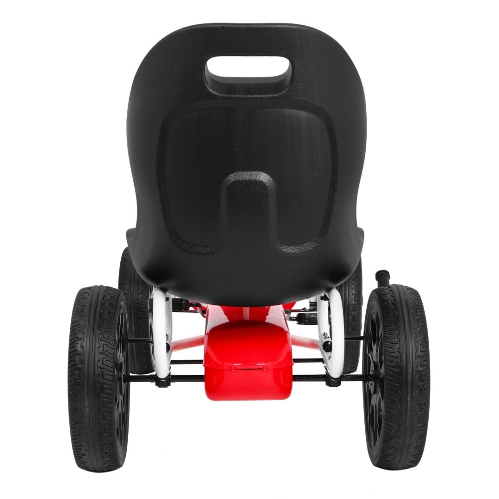 ABARTH pedalinis kartingas vaikams Raudonas + EVA ratai + Rankinis stabdis + Laisvasis ratas-Judėjimui, Minami kartingai-e-vaika