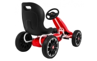 ABARTH pedalinis kartingas vaikams Raudonas + EVA ratai + Rankinis stabdis + Laisvasis ratas-Judėjimui, Minami kartingai-e-vaika