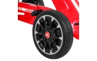 Gokart ABARTH na pedały dla dzieci Czerwony + Koła EVA + Hamulec ręczny + Wolny bieg