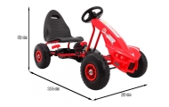 Gokart Champion na pedały dla dzieci 3+ Czerwony + Pompowane opony + Regulowane siedzisko + Ręczny hamulec