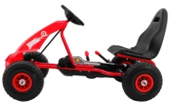 Gokart Champion na pedały dla dzieci 3+ Czerwony + Pompowane opony + Regulowane siedzisko + Ręczny hamulec
