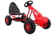 Gokart Champion na pedały dla dzieci 3+ Czerwony + Pompowane opony + Regulowane siedzisko + Ręczny hamulec
