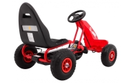 Gokart Champion na pedały dla dzieci 3+ Czerwony + Pompowane opony + Regulowane siedzisko + Ręczny hamulec