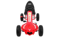 Gokart Champion na pedały dla dzieci 3+ Czerwony + Pompowane opony + Regulowane siedzisko + Ręczny hamulec