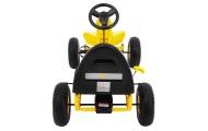Gokart Champion na pedały dla dzieci 3+ Żółty + Pompowane opony + Regulowane siedzisko + Ręczny hamulec