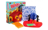 Vaikų bingo žaidimas 4+ skaičių loterija + piešimo mašina su būgnu + kamuoliukai su skaičiais + kortelės Žetonai