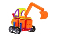 Konstrukcyjne Klocki Magnetyczne dla dzieci 3+ Zestaw 78 el. + Moduł kół + Ramię koparki + Klocki magnetyczne i plastikowe
