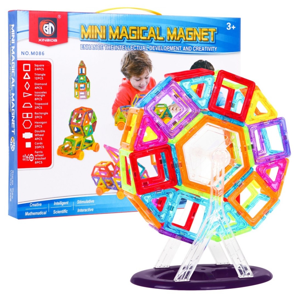 Magnetinis konstruktorius 86 el.-Žaislai, Konstruktoriai, Magnetiniai konstruktoriai-e-vaikas