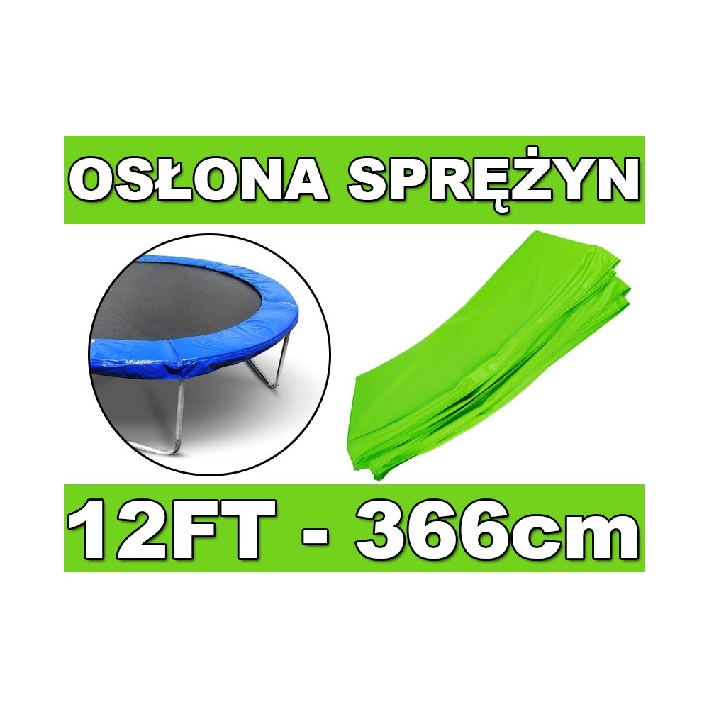 Spyruoklių apsaugos danga batutui SkyRamiz 366cm/12FT, Žalia