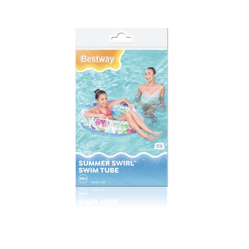 Pripučiamas plaukimo ratas BESTWAY 91 cm, mėlynas
