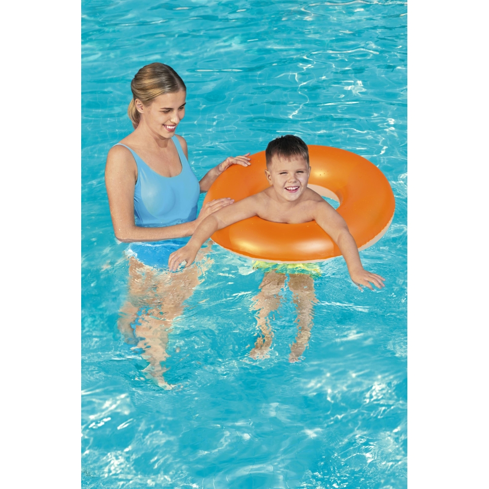 Vaikams skirtas plaukimo ratas „Neon Orange“ BESTWAY, 76 cm-Žaislai, Lauko žaislai, Pripučiami ratai, žaislai, čiužiniai-e-vaika