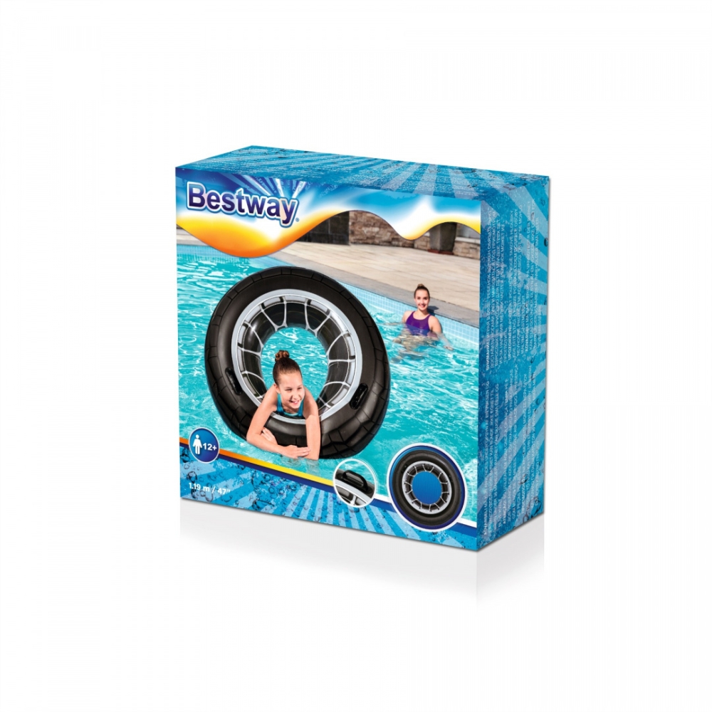 Pripučiamas plaukimo ratas BESTWAY Padanga 119cm vinilo + rankenos