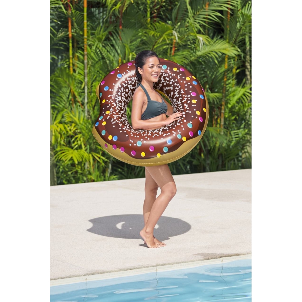 Didelis plaukimo ratas vaikams „Donut“ (rudos spalvos) BESTWAY, 107 cm, vinilo-Žaislai, Lauko žaislai, Pripučiami ratai, žaislai