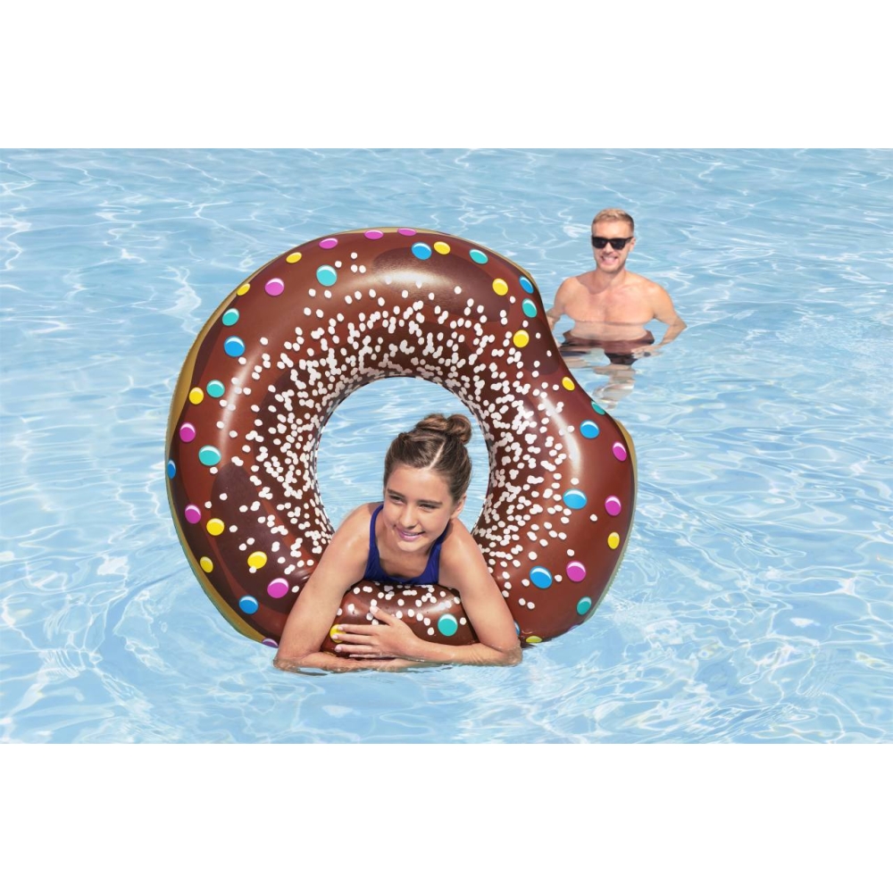 Didelis plaukimo ratas vaikams „Donut“ (rudos spalvos) BESTWAY, 107 cm, vinilo-Žaislai, Lauko žaislai, Pripučiami ratai, žaislai