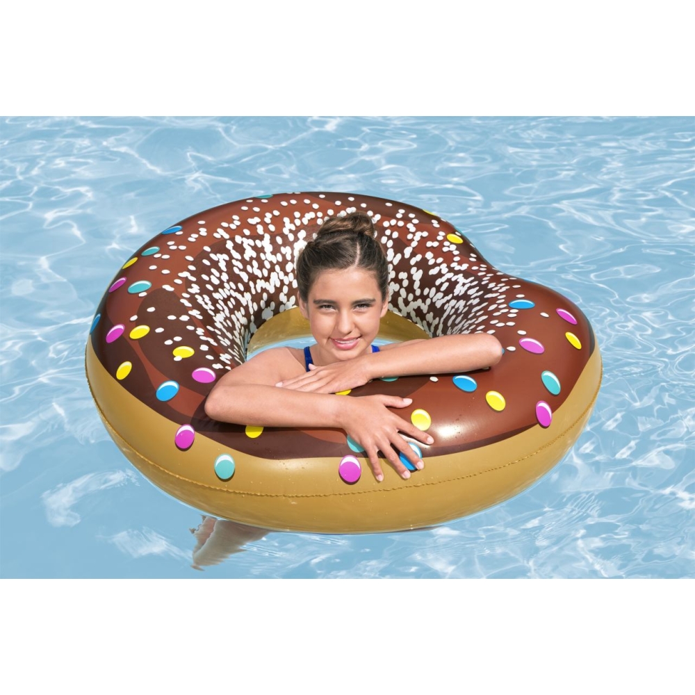 Duże kółko do pływania dla dzieci Donut Brązowy BESTWAY 107cm Winyl