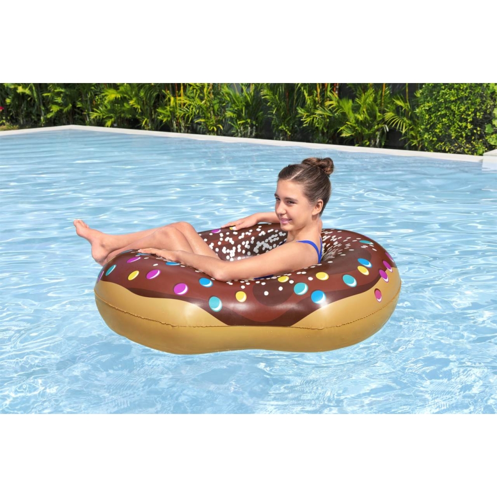 Didelis plaukimo ratas vaikams „Donut“ (rudos spalvos) BESTWAY, 107 cm, vinilo-Žaislai, Lauko žaislai, Pripučiami ratai, žaislai