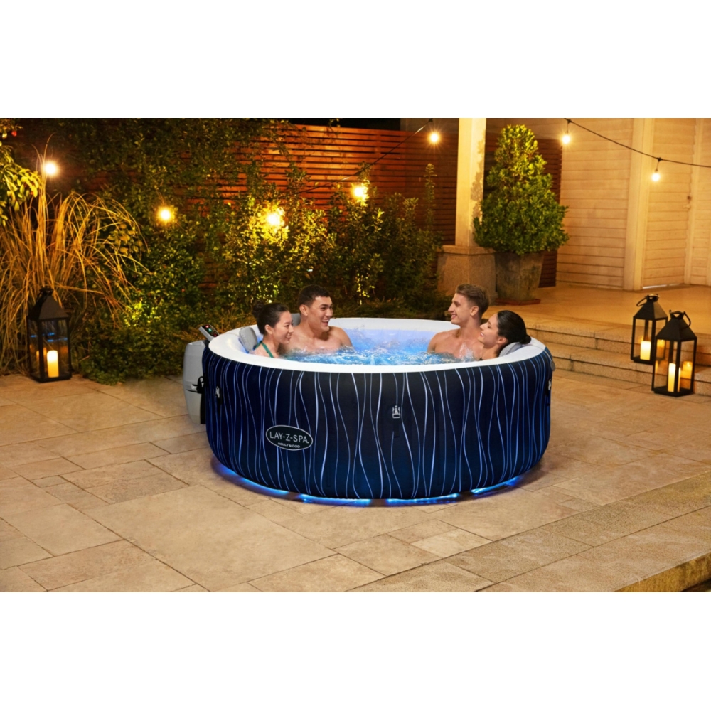 Sūkurinė vonia Hollywood Lay-Z-Spa AirJet Home Spa BESTWAY 6 asmenų SPA + LED + 4 pagalvėlės