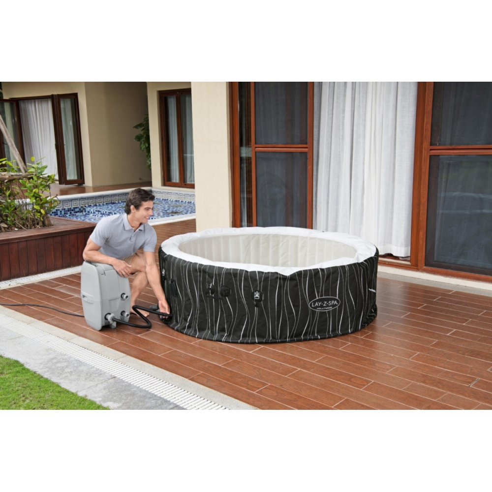 Sūkurinė vonia Hollywood Lay-Z-Spa AirJet Home Spa BESTWAY 6 asmenų SPA + LED + 4 pagalvėlės