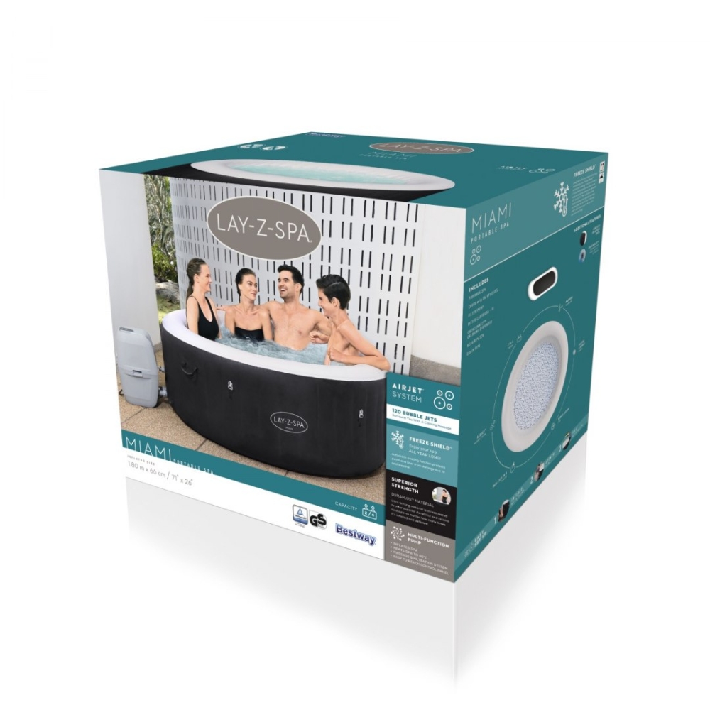 Pripučiamas SPA 4 asmenų Lay-Z Miami Bestway 60001