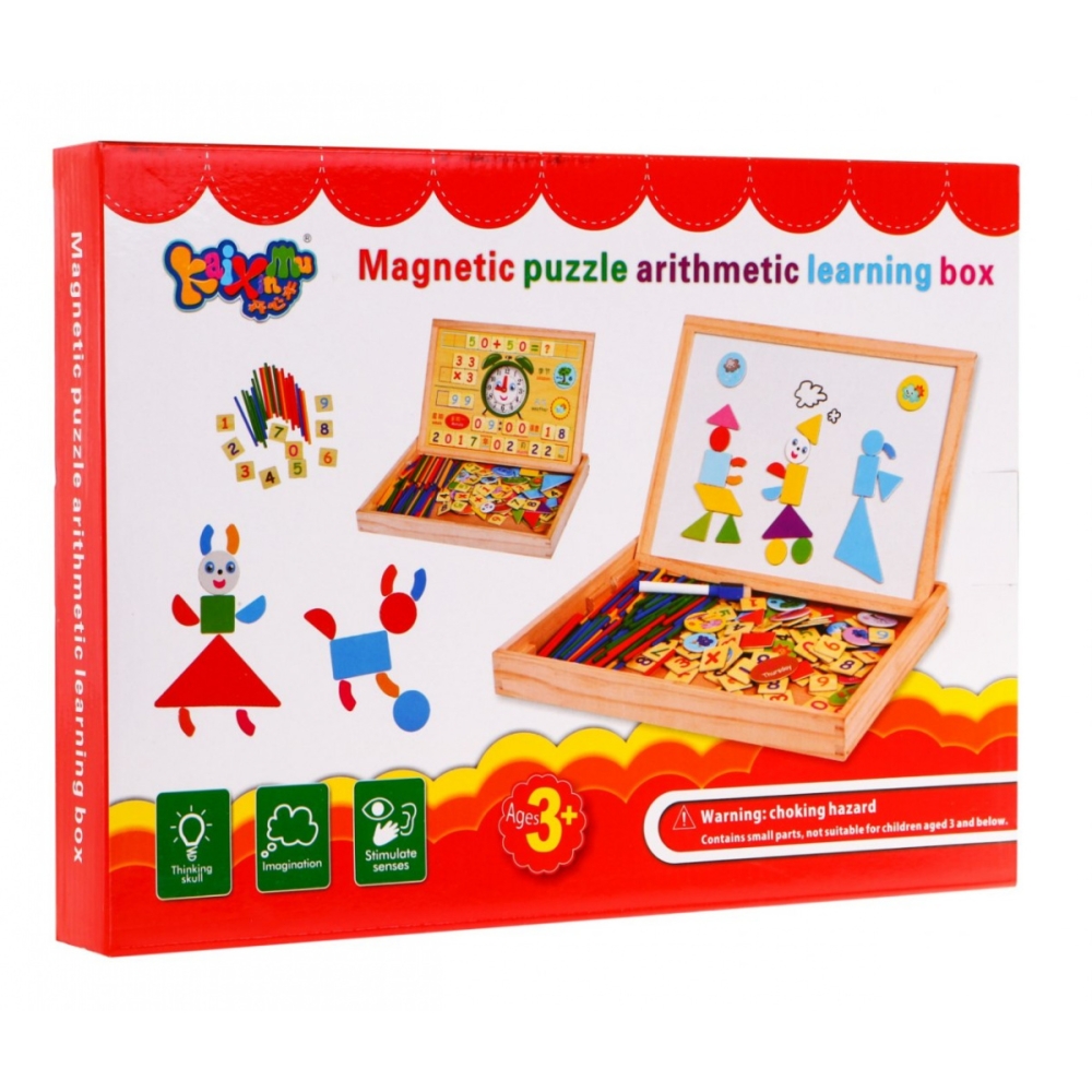 Medinė magnetinė lenta vaikams 3+ Edukacinis rinkinys + priedai
