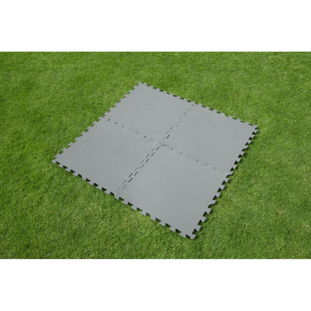 Putų kilimėlis sodo baseinui BESTWAY, pilkos spalvos, 9 vnt, 50x50 cm