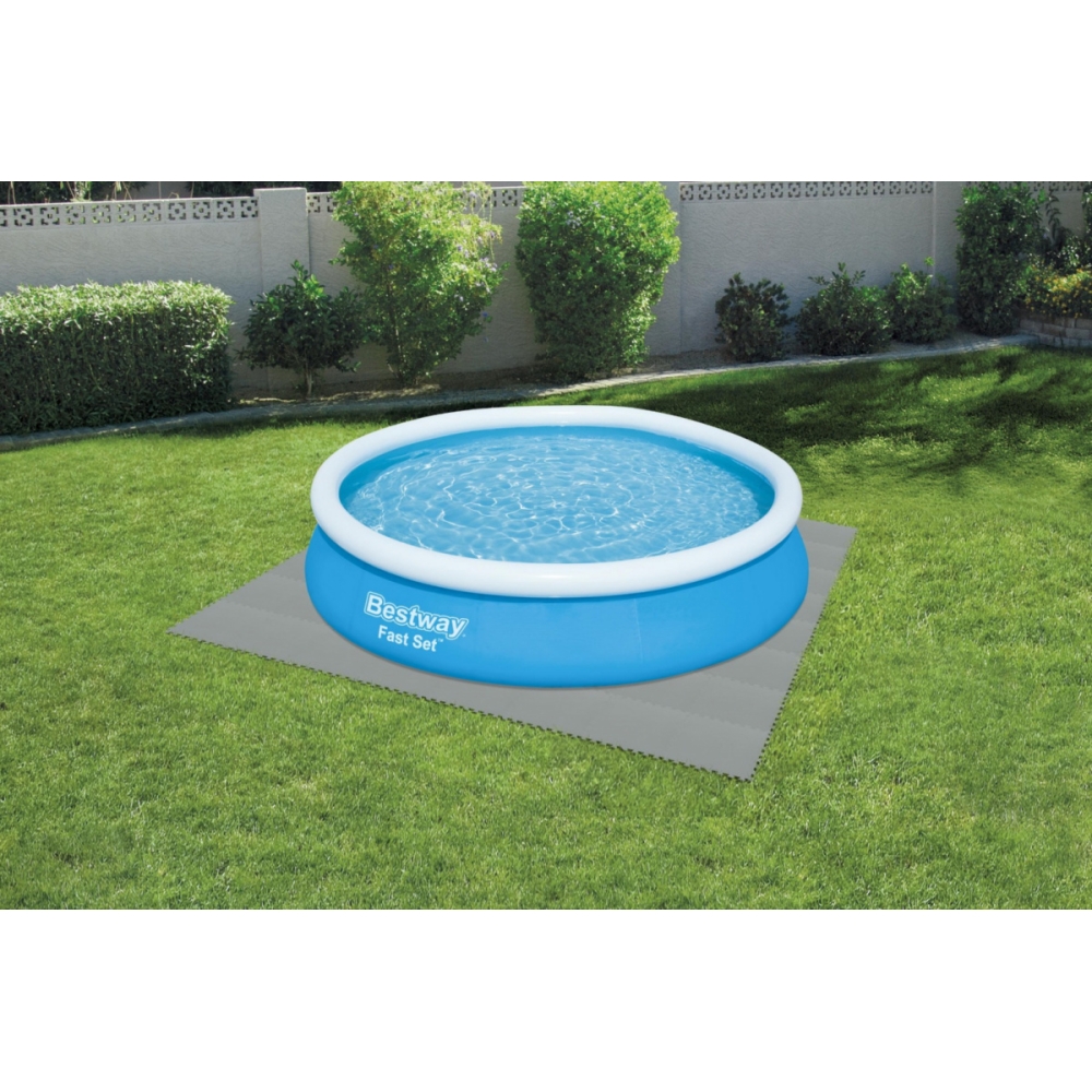 Putų kilimėlis sodo baseinui BESTWAY, pilkos spalvos, 9 vnt, 50x50 cm