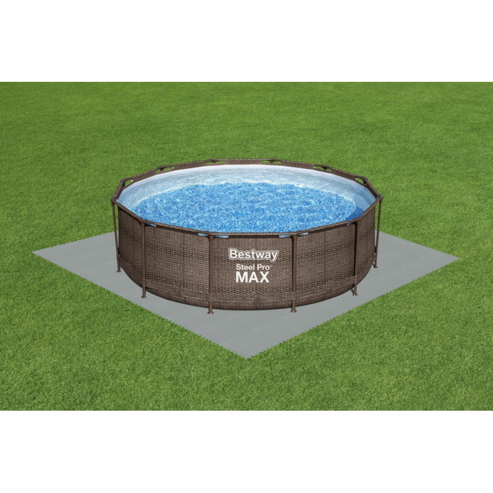 Putų kilimėlis sodo baseinui BESTWAY, pilkos spalvos, 9 vnt, 50x50 cm